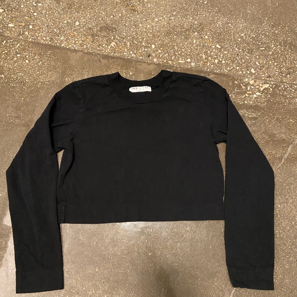 Tan lines by Sivan Ayla Black Long Sleeve Women's Top